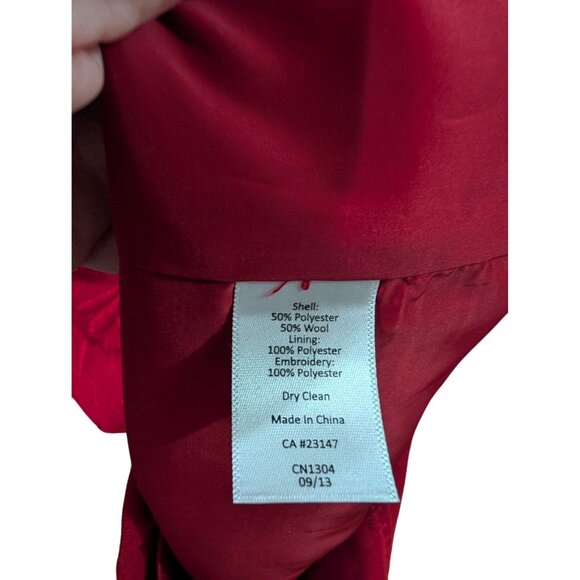 Talbots Womens Red Floral Eyelet Sheath Dress Size 14 Holiday SEE MEASUREMENTS - Picture 5 of 5